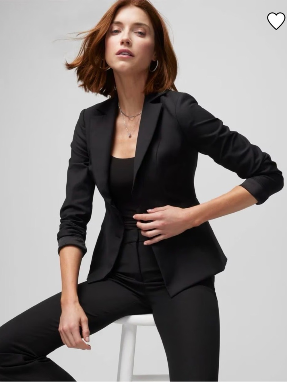 White House Black Market Black Asymmetric Tailored Blazer